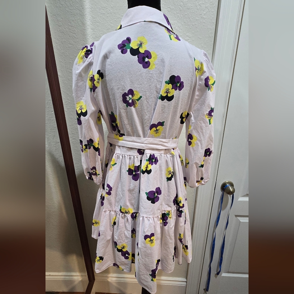 Kate Spade Floral Print Light Purple Dress with Purple and Yellow Accents - Picture 5 of 7